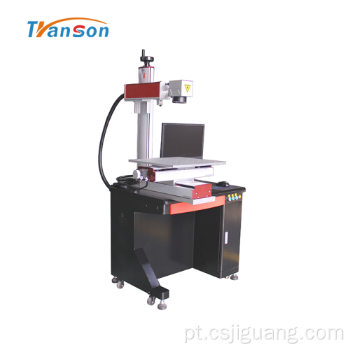 Máquina de marcação a laser de fibra de mesa com mesa de trabalho deslizante